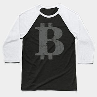 Bitcoin symbol distressed vintage style design Baseball T-Shirt